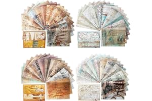 DIZDKIZD Vintage Scrapbook Paper Pack, Ephemera for Junk Journal Steampunk Craft Paper Collage Paper Journaling Supplies Scrapbooking Emblishments, 4.1 × 5.5 inches, 40 Designs 80 Sheets