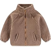 Toddler Kids Sherpa Fleece Jacket Baby Boys Girls Zipper Overcoat Thick Warm Outerwear 1-6Y