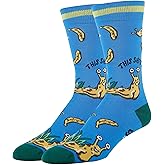 ooohyeah Men’s Funny Novelty Crew Socks, Crazy Fun Saying Silly Cotton Dress Socks Gift, Slug Life, Size 8-13