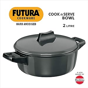 Hawkins/Futura L62 Hard Anodised Cook and Serve Stewpot/Bowl, 2-Liter