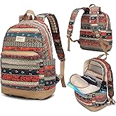 Kinmac New Bohemian Laptop Backpack with Massage Cushioned Straps Travel Outdoor Backpack for Laptop Up to 15.6 Inch