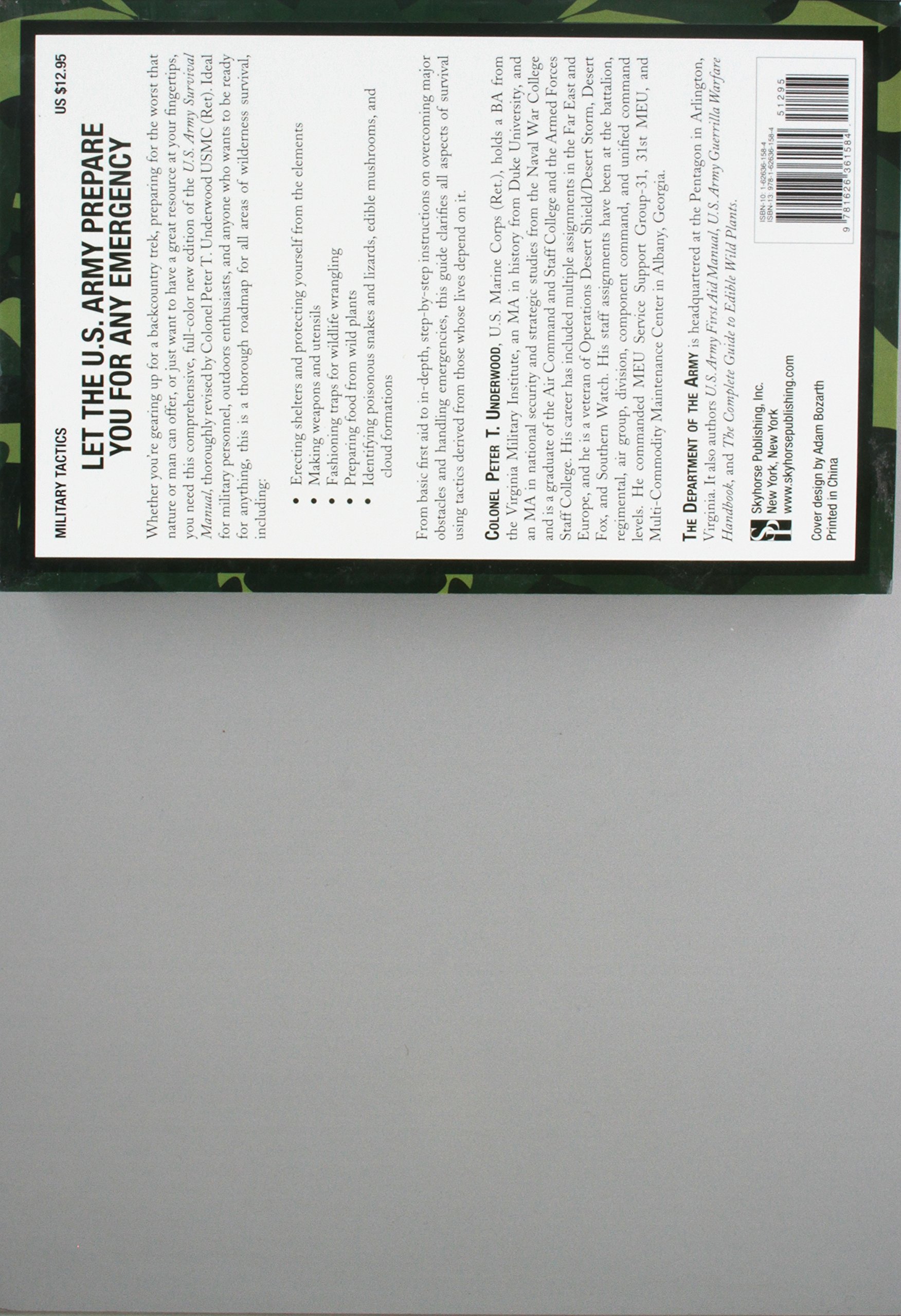 U.S. Army Survival Manual: Department of the Army, Peter T. Underwood:  9781626361584: Amazon.com: Books