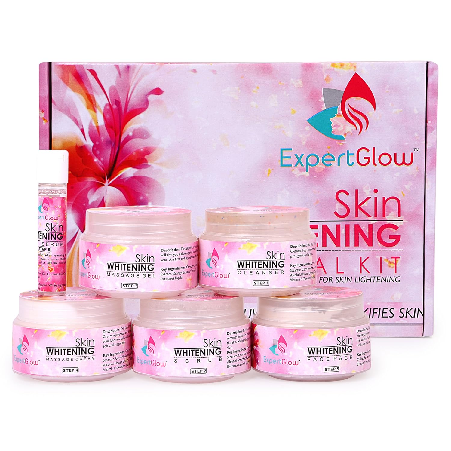 ExpertGlow Skin Whitening Facial Kit 250g + 10ml (6 Step Complete