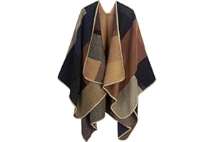 MissShorthair Women's Printed Shawl Wrap Fashionable Open Front Poncho Cape, Gift for Women