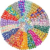 300 Pcs European Large Hole Beads, Zyehxed Assorted European Craft Beads Mixed Color Rhinestone Lampwork Beads Large Hole Spacer Beads for DIY Charms Bracelet Necklace Earring Jewelry Making Supplies