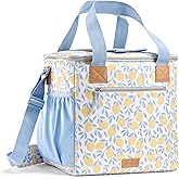 Fit & Fresh, 24-Can Soft Cooler Bag Insulated Leak-Resistant, Portable Soft Cooler, Large Cooler, Soft Sided Cooler Bag, Travel Cooler, Lemon Vines