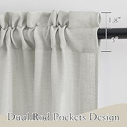RYB HOME Window Topper Curtains - Linen Sheer