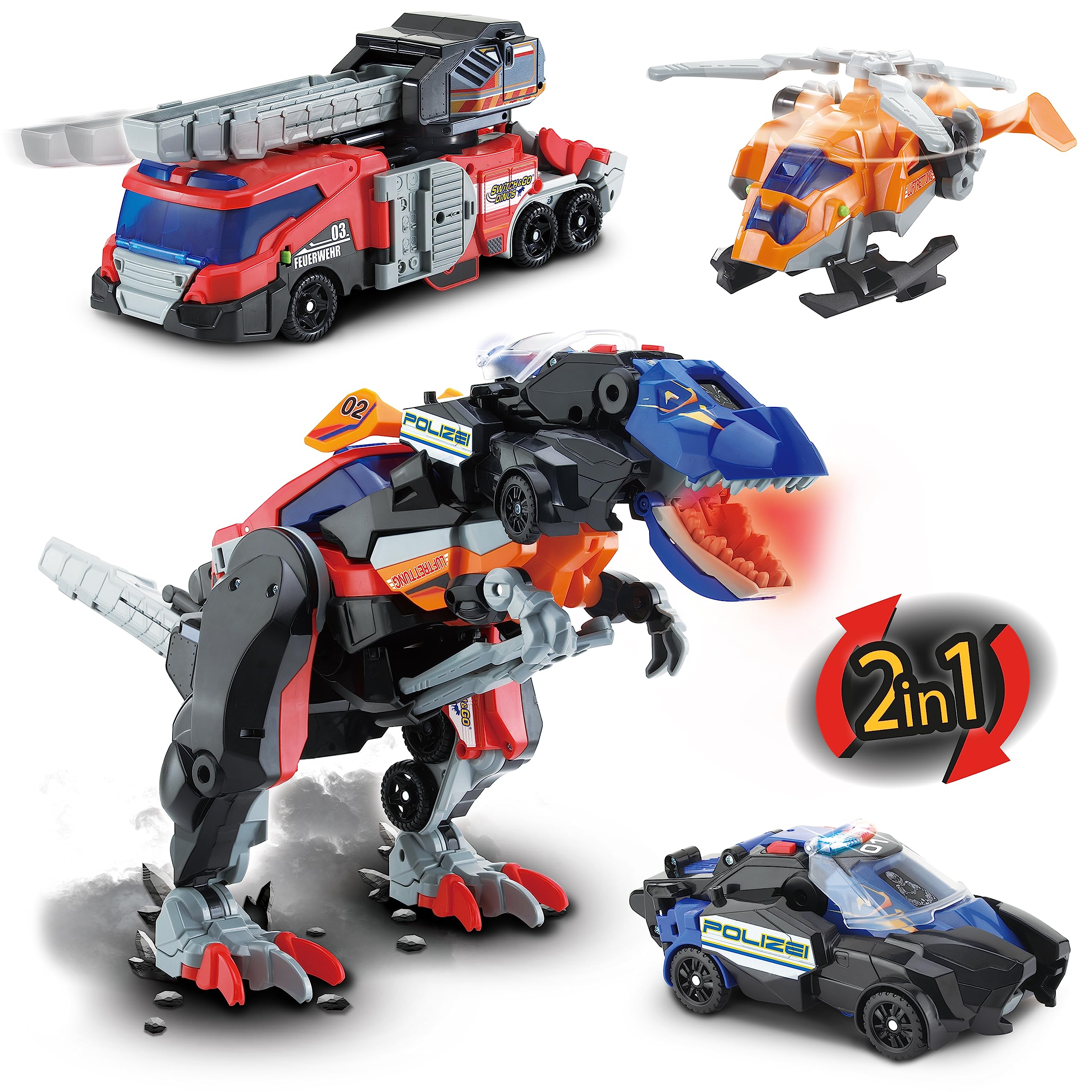 transformers spielzeug dino Mua VTech Switch and Go Dinos 3-in-1 Super-T-Rex – Dino-Auto