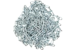 LIFSTAR #1 X 15-FT Double Loop Chain, Bright Galvanized,155lbs Capacity, 15ft Clamshell Packing, Ideal for Gates, Porch Swings, Playground, Gymnasium, Padlock Chains, Boat Chains, and Fixture Hanging.