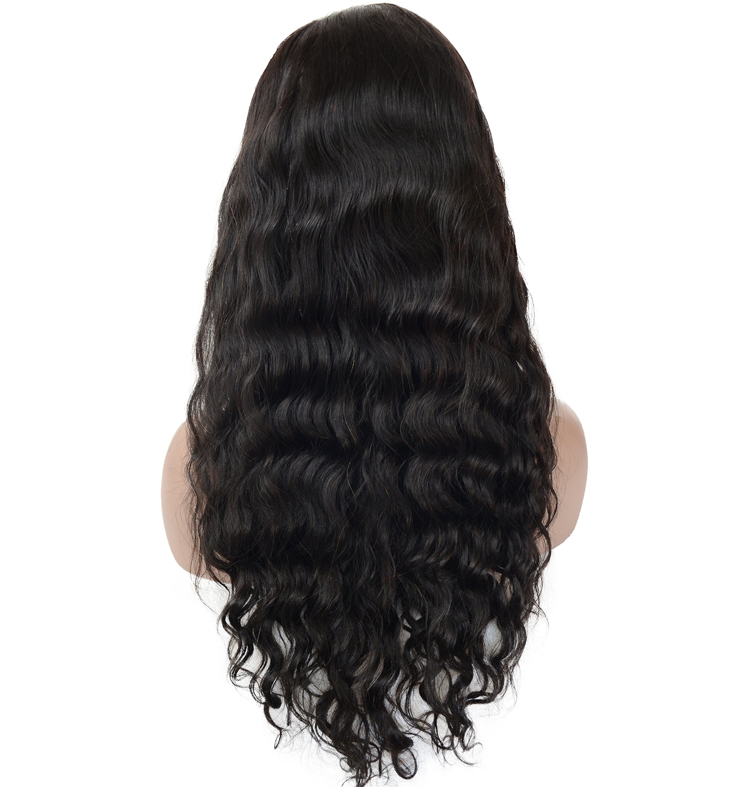 Human Hair Lace Front Wigs For Women, Veer Long Body Wave Glueless Brazilian Virgin 130% Density Natural Hairline With Baby Hair 20inch Natural Black(#1b)