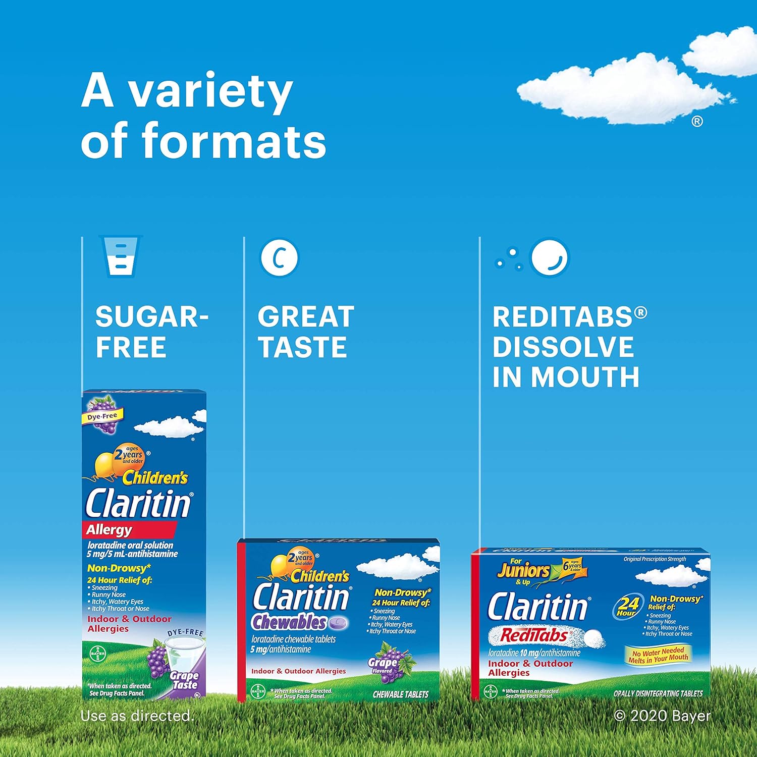 Claritin Children's 24 Hour Allergy Medicine for Kids, Non-Drowsy Allergy Relief, Loratadine Antihistamine, Grape Flavored Syrup, 8 oz: Health & Personal Care