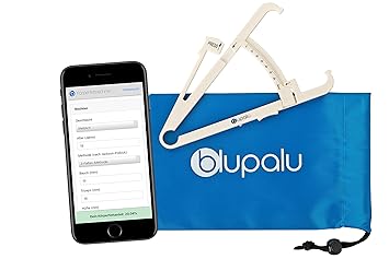 blupalu I Körperfettmessgerät I Körperfettzange I Caliper zum Messen von Körperfett I mit Web-App Körperfett-Rechner