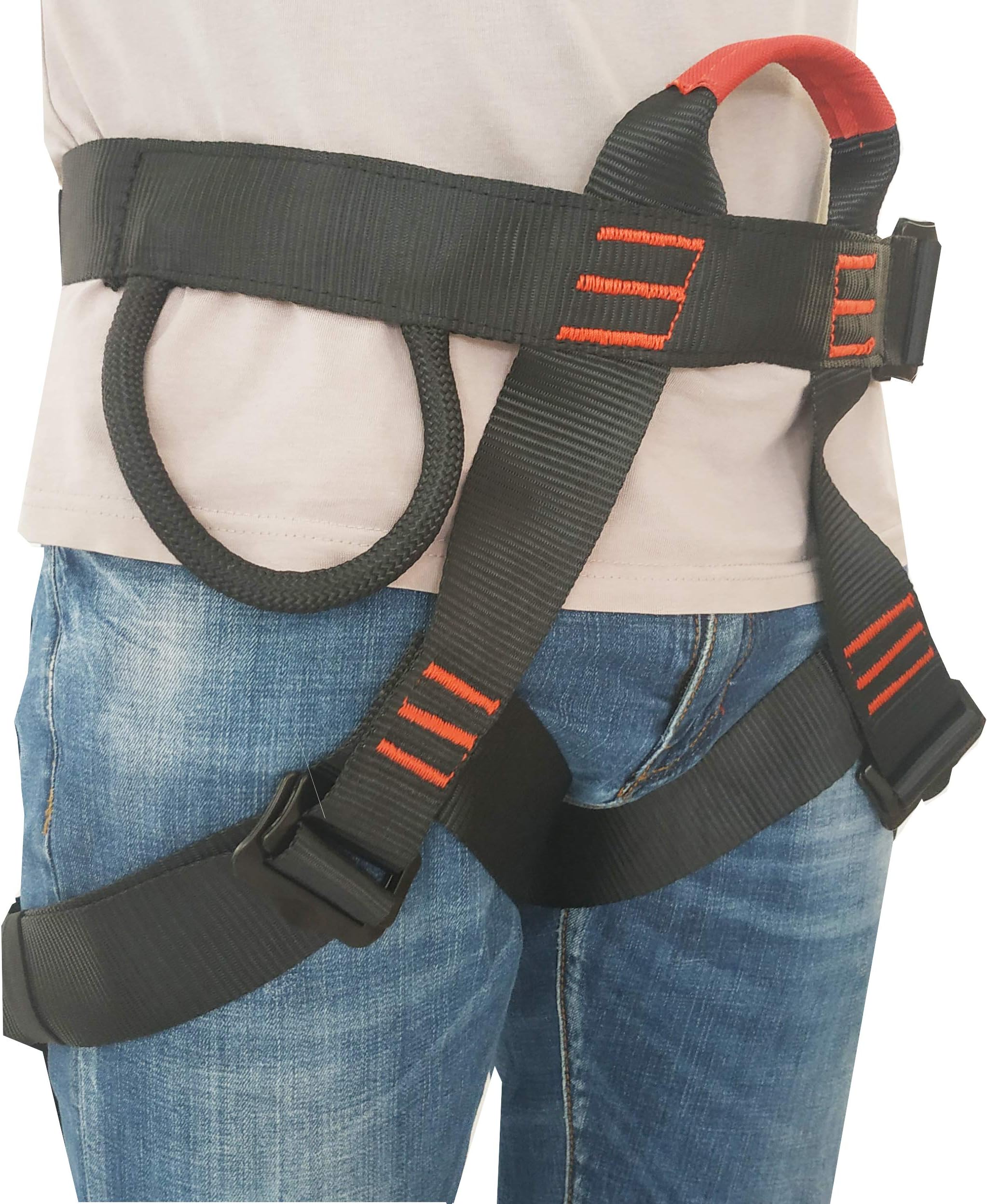 Rock Climbing Harness - Protect Waist Safety Harness, Wider Half Body Harness for Mountaineering, Tree Climbing, Outdoor Activities, Training – Premium Quality Durable Material- – Slotted Buckles