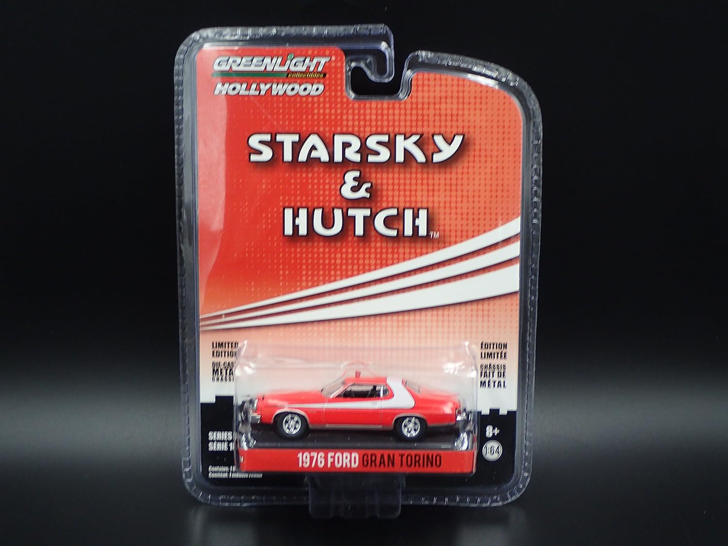 Greenlight 44780-A 1:64 Hollywood Series 18 Starsky & Hutch 1976 Ford Gran Torino DieCast Vehicle, Assorted model, Red