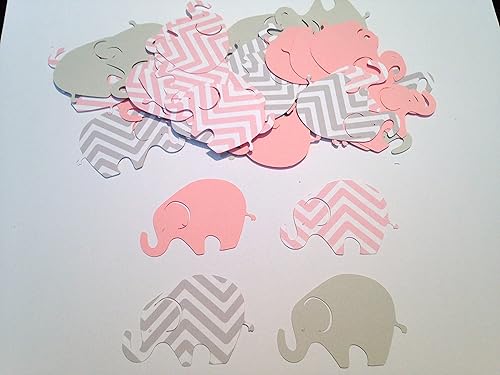 Amazon Com 50 Elephant Baby Shower 2 Inch Elephant Pink Gray