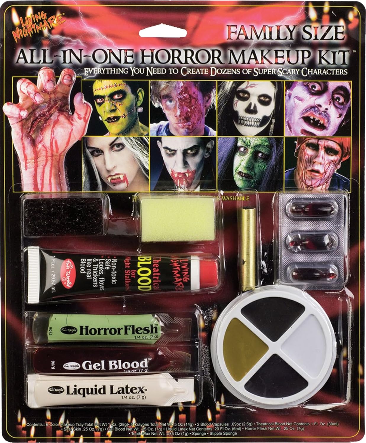 Fun World Family Size All In One Horror Kit Makeup-Standard