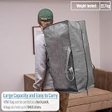 VENO 4 Pack Moving Bags Heavy-Duty Extra Large with Backpack Straps Gray view 7