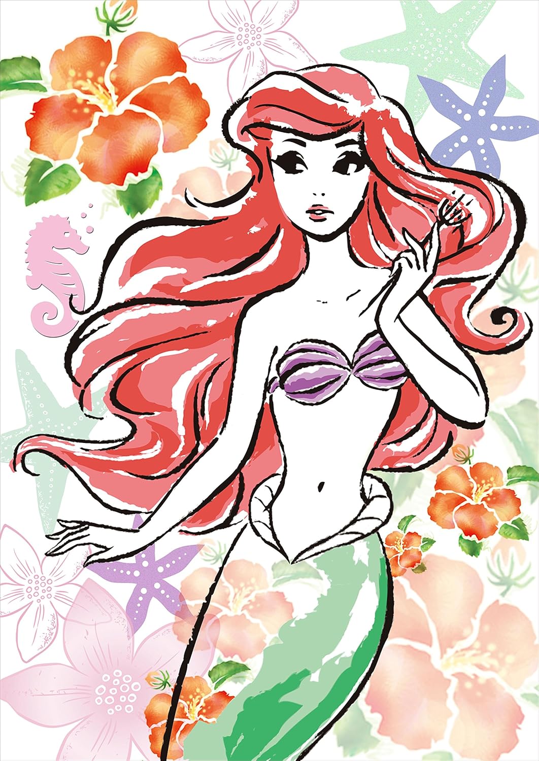 Amazon 108ピース ジグソーパズル リトル マーメイド アリエル フラワー 18 2x25 7cm ジグソーパズル おもちゃ