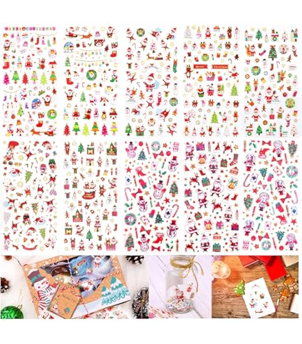 Autocollants De Noël - Lot De 500 Stickers Arbres Et Flocons De Neige, Diamètre 2,5 Cm, Pour Emballages Et Créations