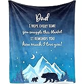 Julazy Fathers Day Dad Gifts Blanket, Birthday Gifts for Dad from Daughter Son 60"x50" Throw, Dad Gift from Kids, Best Daddy Ever Gift Ideas