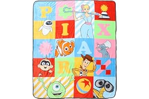 NORTHWEST Disney Pixar Character Quilt Pattern Silk Touch Throw Blanket 50" x60" (127cm x 152cm)