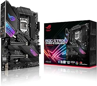 ASUS ROG STIRX Z490-E GAMING (INTEL Z490) (WiFi 6) LGA 1200 (Intel 10ª generación) ATX Gaming Motherboard (14+2 Power Stages, DDR4 4600, Intel 2.5 Gb Ethernet, Bluetooth v5.1, Dual M.2 y Aura Sync)