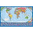 Equal Earth World Map Poster - map design shows continents at true relative size. (LAMINATED, 18” x 29”)