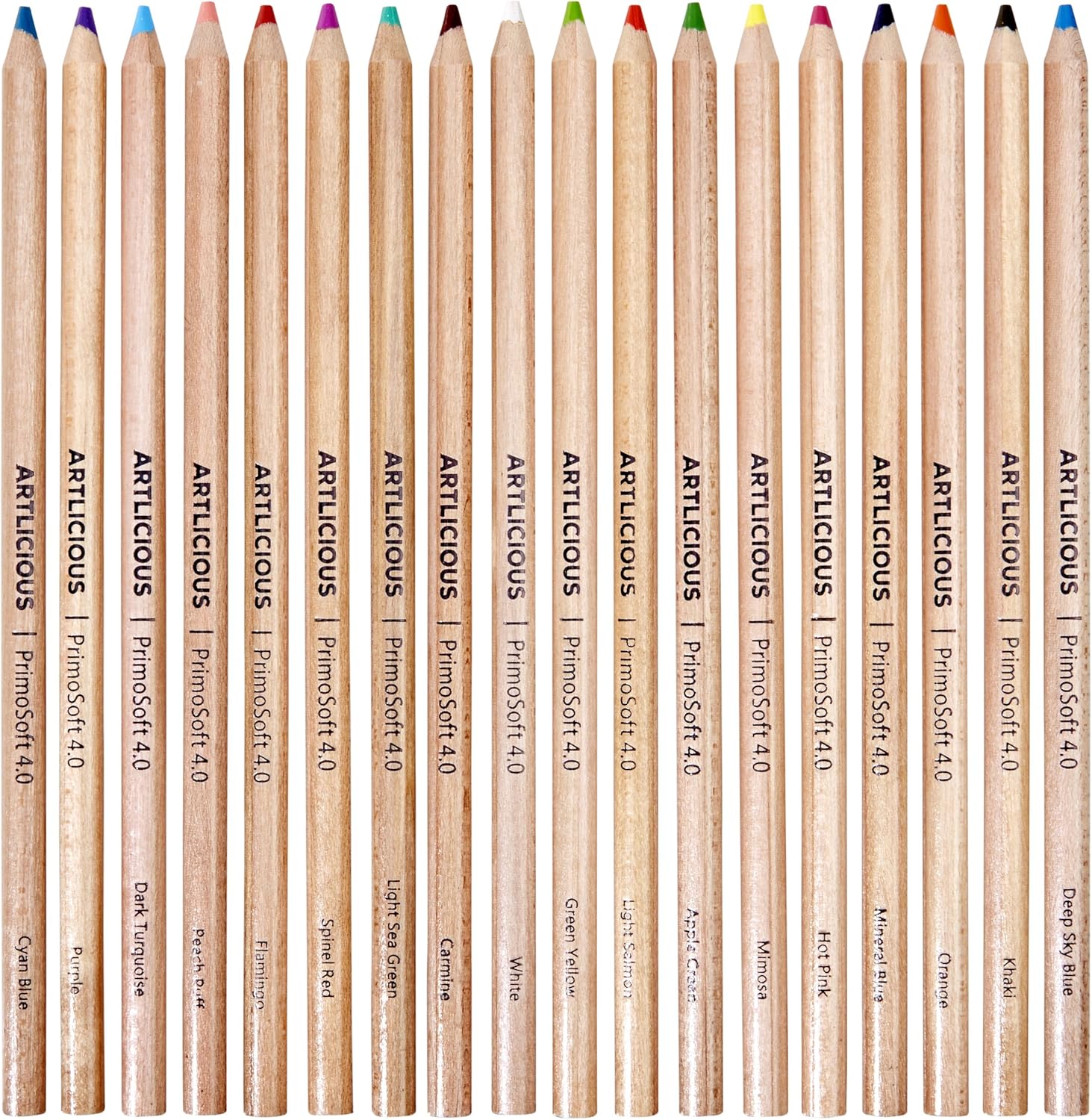 Artlicious - PrimoSoft 4.0 mm - 72 Premium Soft Core Wooden Colored Pencils in Tin Case
