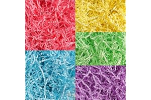 Uptotop 4oz 5 Colors Crinkle Cut Paper Shred Filler for Gift Wrapping Basket Filling, Easter, Valentine's Day, Birthday, Christmas, Thanksgiving, Wedding, Mother's Day(4 oz)