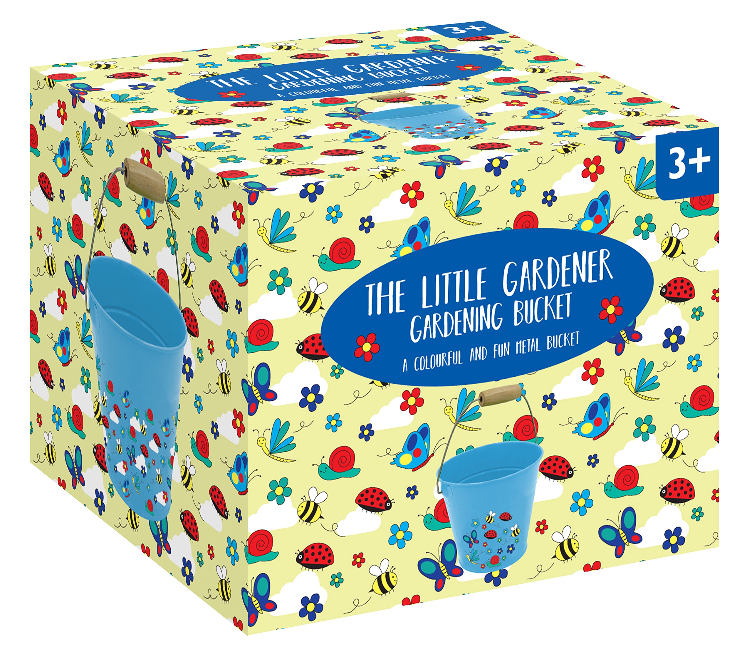 Little Gardener Children's Metal Bucket for Gardening and Beach Play