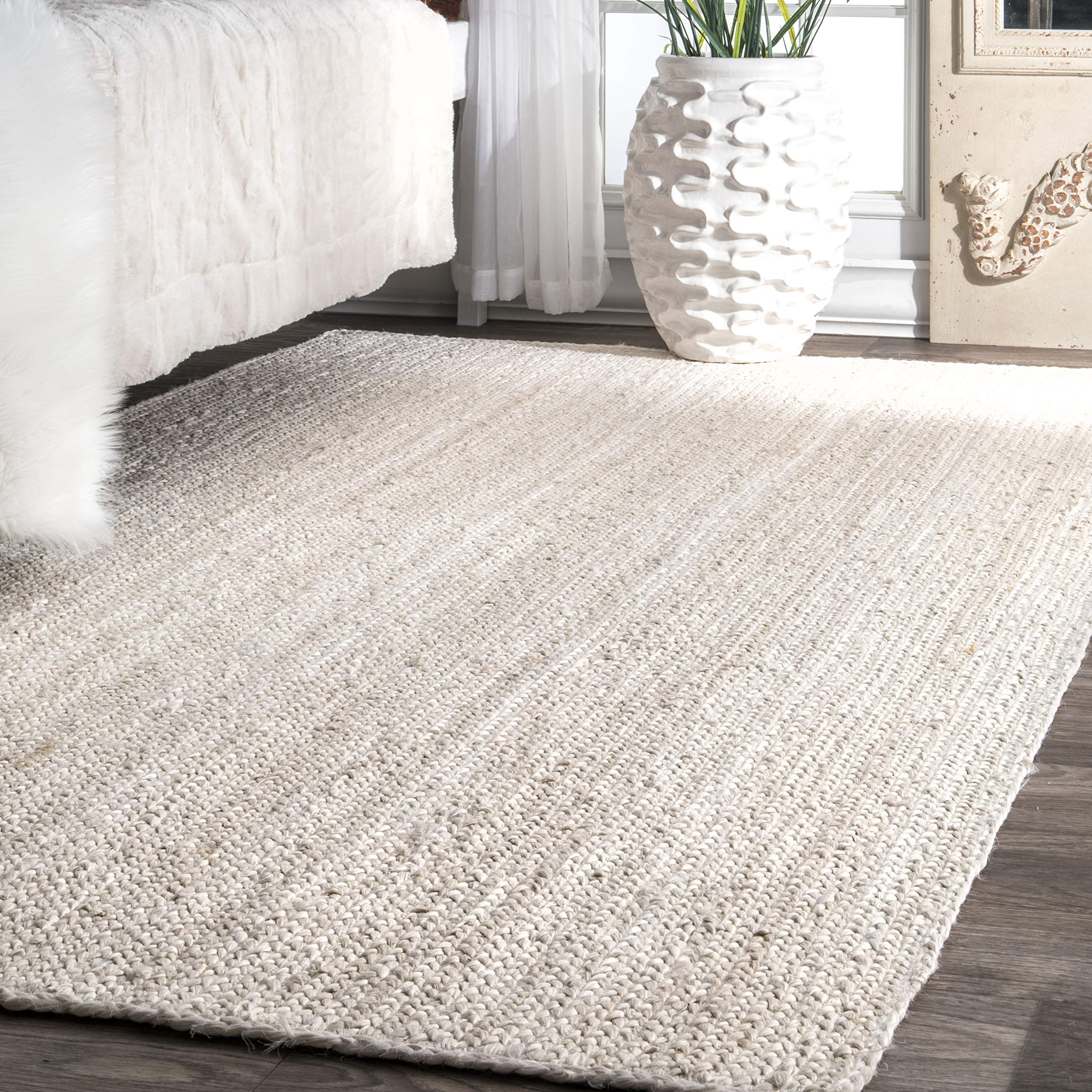 nuLOOM Rigo Hand Woven Jute Accent Rug, 2' 3" x 4', Off-white