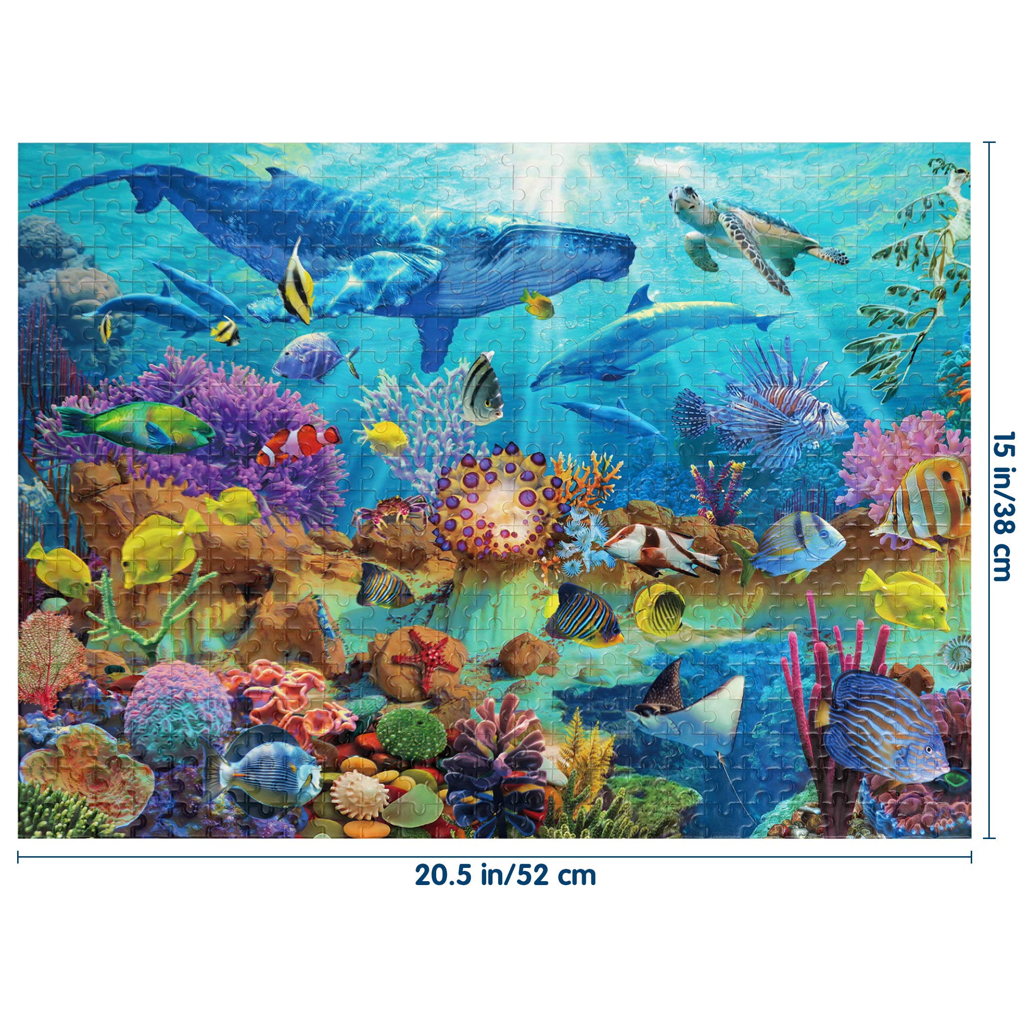 Becko US Puzzles for Adults Jigsaw Puzzles 500 Pieces Puzzles for Adults - Undersea World Underwater Paradise Ocean Scene