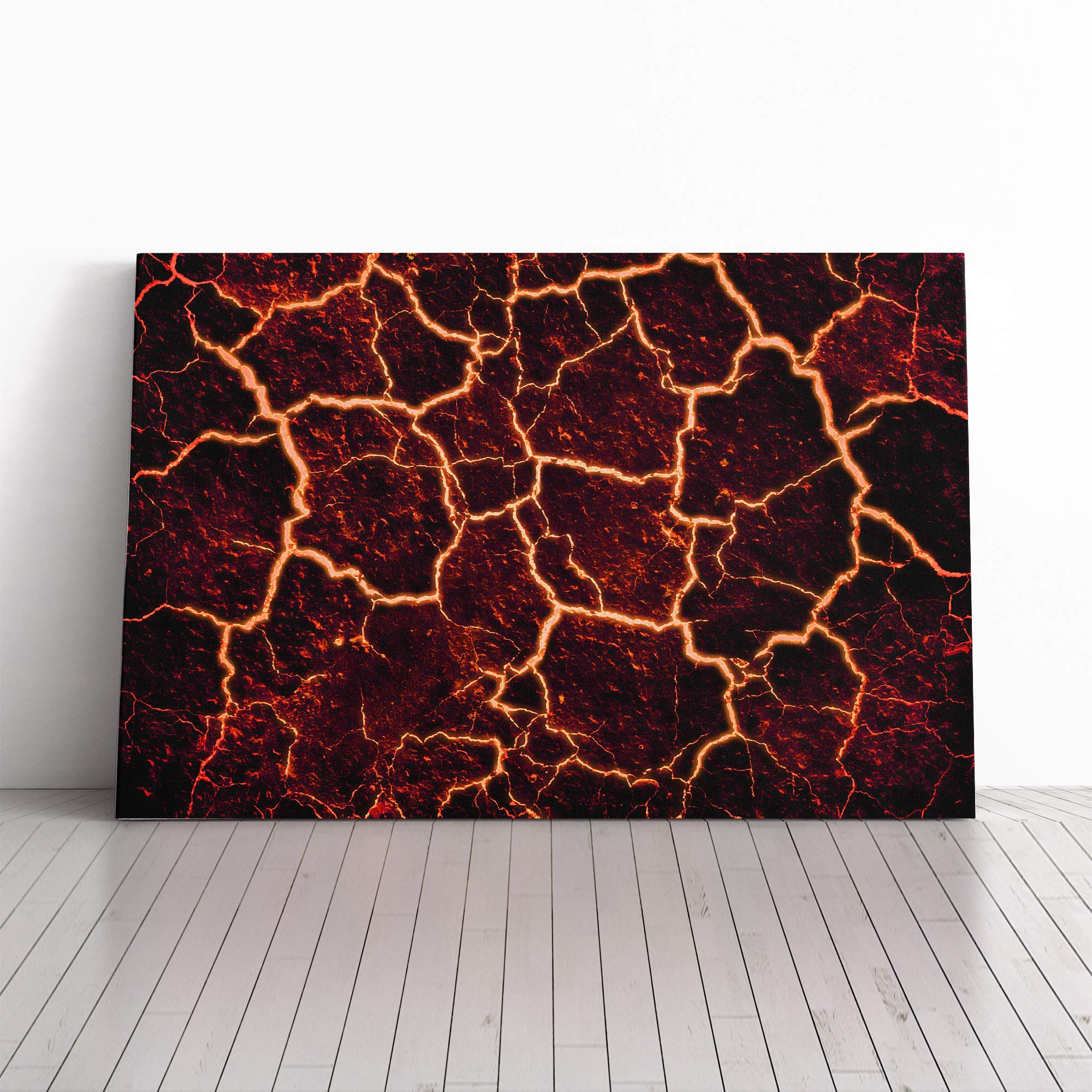 Lava Volcano Canvas Print | Gallery Wrapped 30mm Frame Wall Art | 20x14 inches | Ready to Hang | Modern Picture | Living Room Bedroom Lounge Office