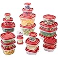 Rubbermaid Easy Find Lids Food Storage Container, 42-Piece Set, Red