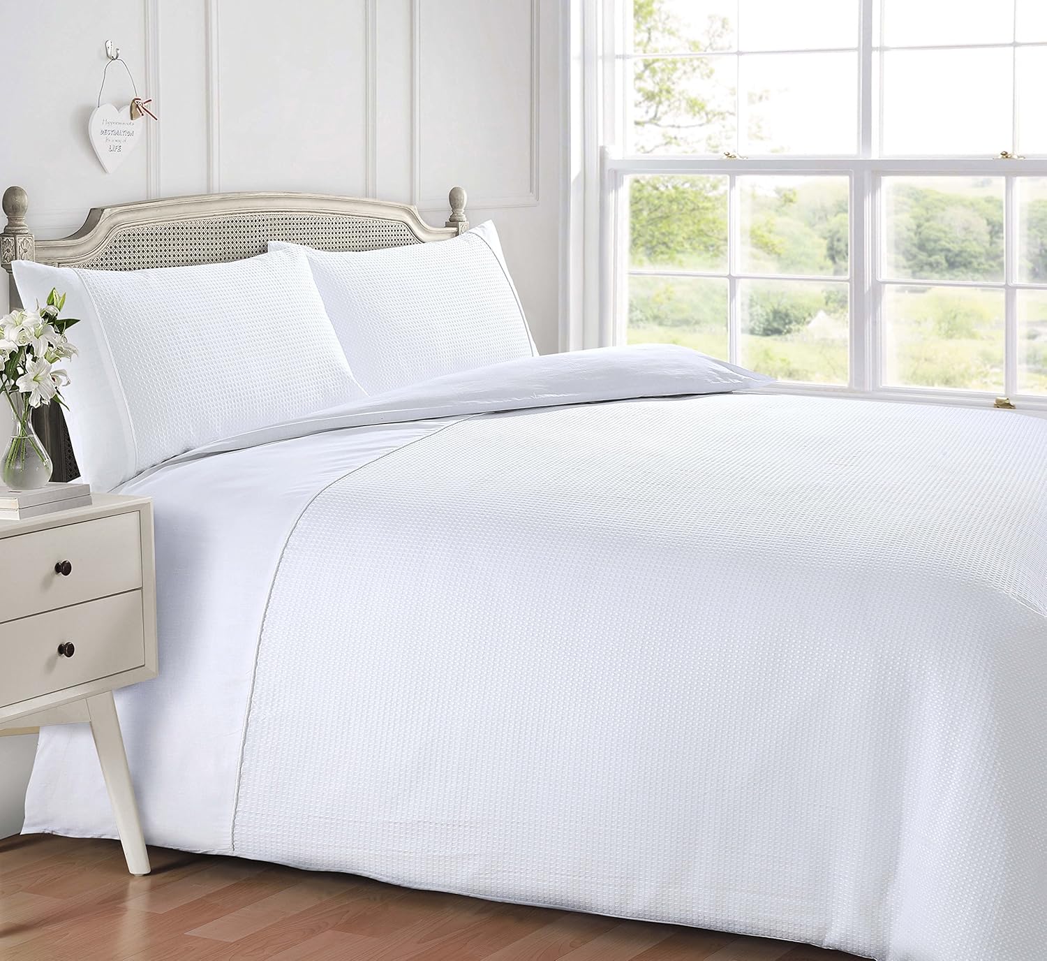 I ntimates Premium Waffle Bedding Set Duvet/Cover Set with Pillowcase