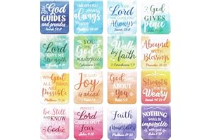 Dianelhall 96 Pieces Bible Verse Magnetic Bookmarks 16 Styles Christian Magnet Book Markers Inspirational Motivational Encouraging Magnetic Page Clip for Women Men School Office Supplies