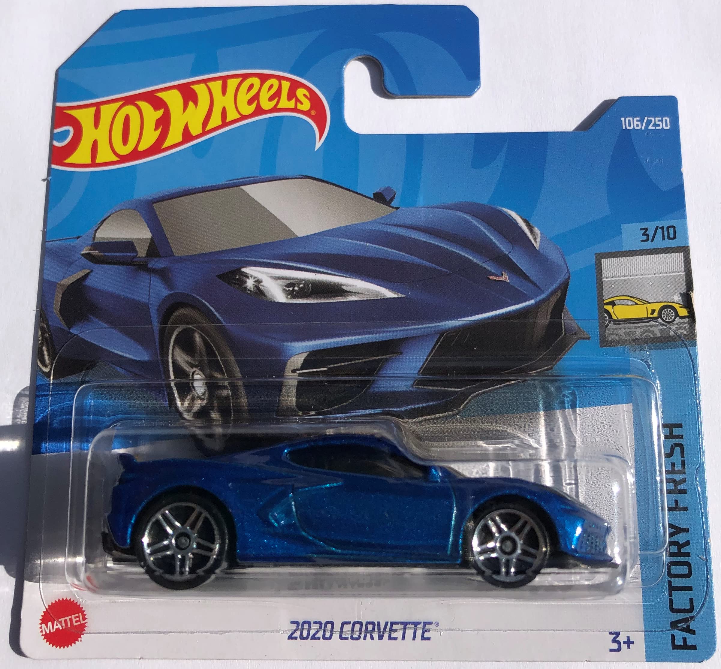 2022 Hot Wheels 2020 Corvette Blue 106/250 (Short Card) HCW39