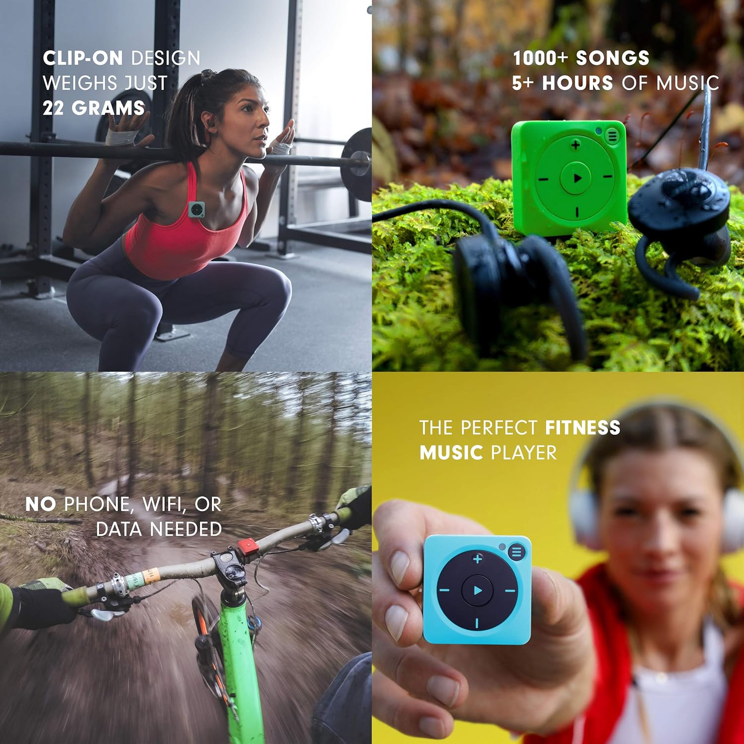 Mighty Vibe Spotify and  Music Player - Bluetooth & Wired Headphones - 1,000+ Song Storage - No Phone Needed - Black: Home Audio & Theater