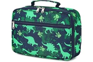 abshoo Dinosaur Kids Insulated Lunch Bag for Boys Reusable Lunch Bag Tote Kit for Kindergarten Elementary School (Dinosaur)