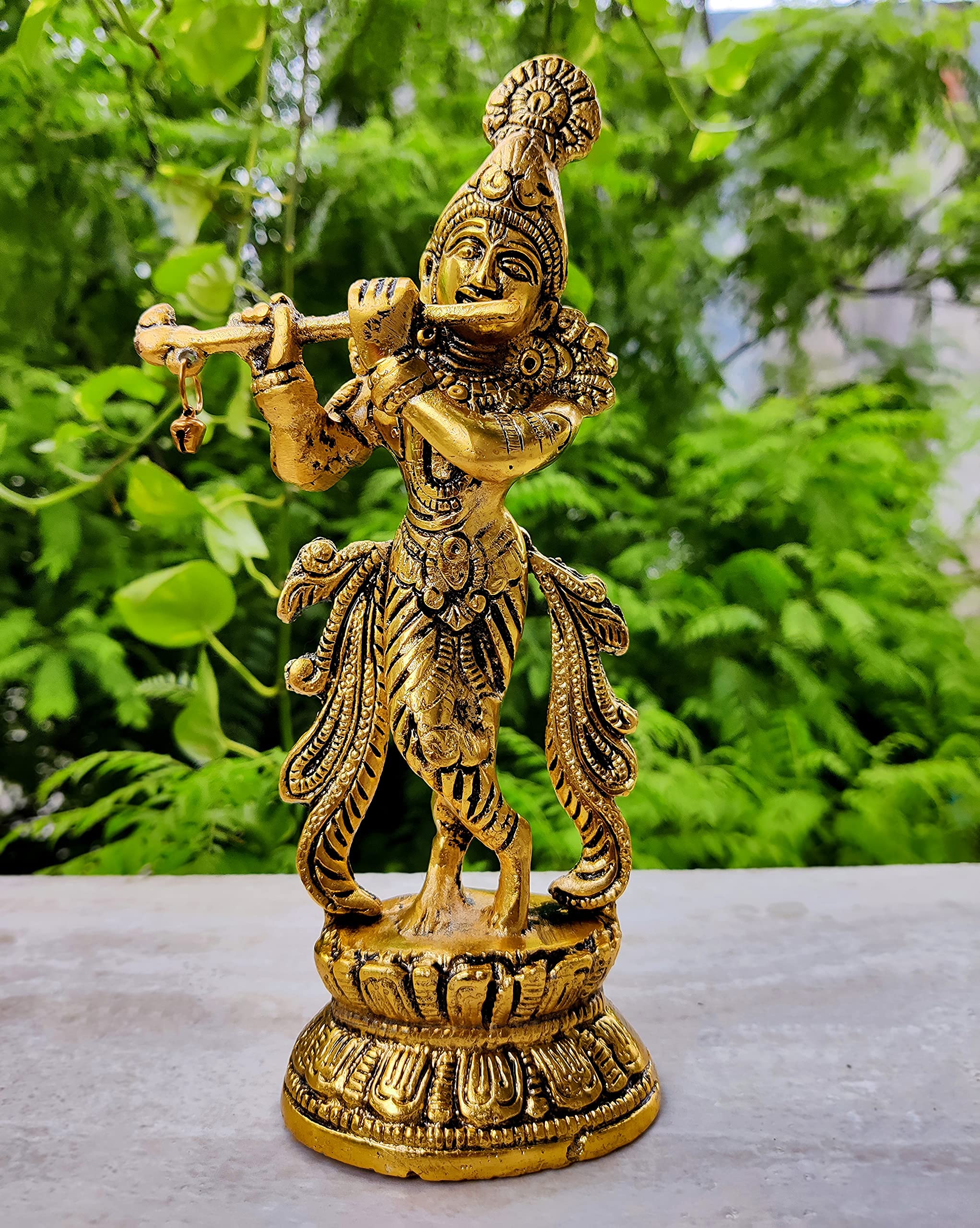 Wonder Care WC_Lord Krishna Statue with bansuri Janmashtami Krishna Idol Figurine with murli Bansi-Hindu God of Love and Divine Joy-Murlidhar Kishna Idol for Indian Religious Festival Kanaha ji