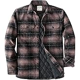 Dubinik® Mens Shacket Flannel Shirt For Men Lightweight Jacket Overshirt Warm Lined Coats Casual Plaid Long Sleeve Button