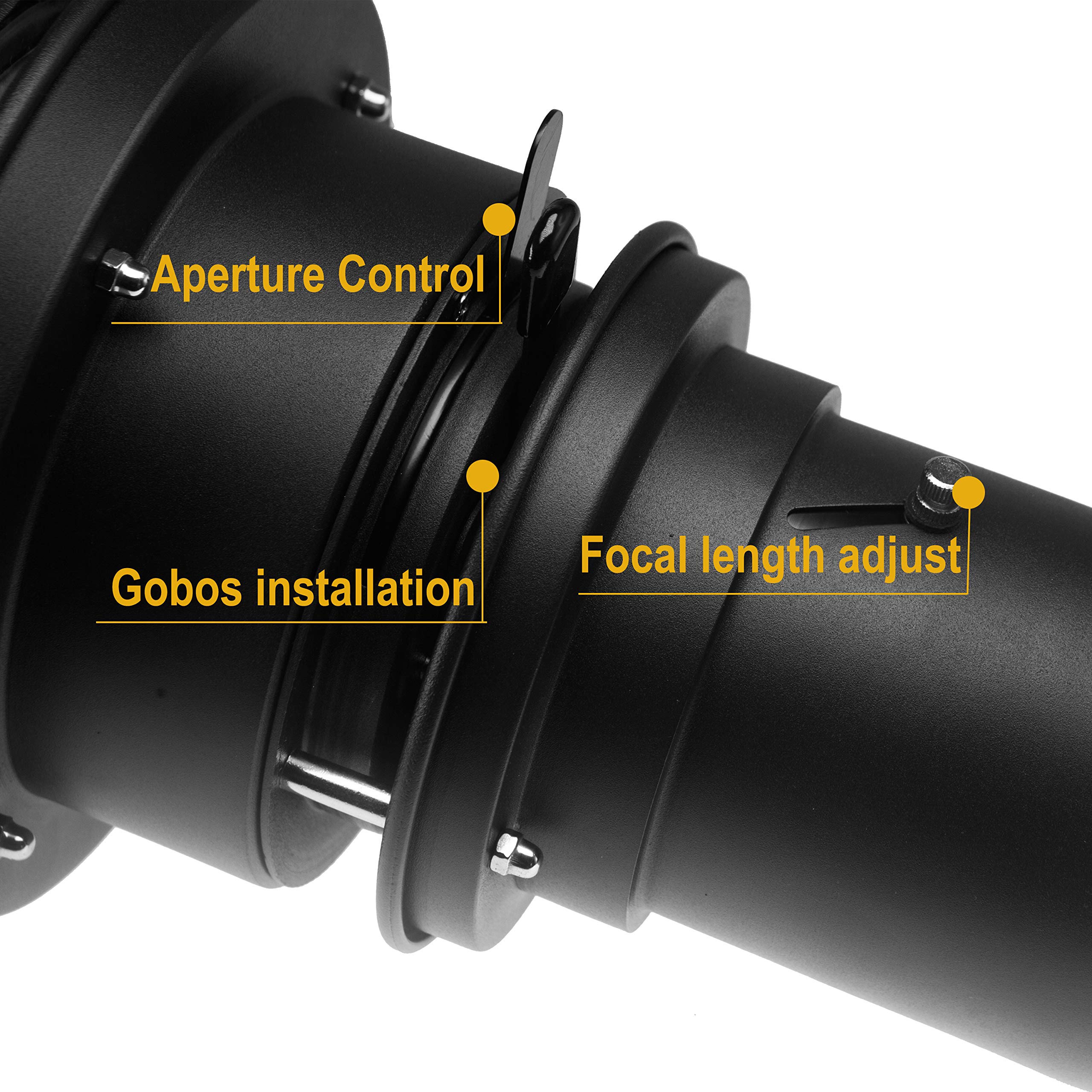 GGBR)-Photograph Flash Snoot Conical Lens Video Photo Studio Light Kit With Optical Spotlight Lens 25 Gobos