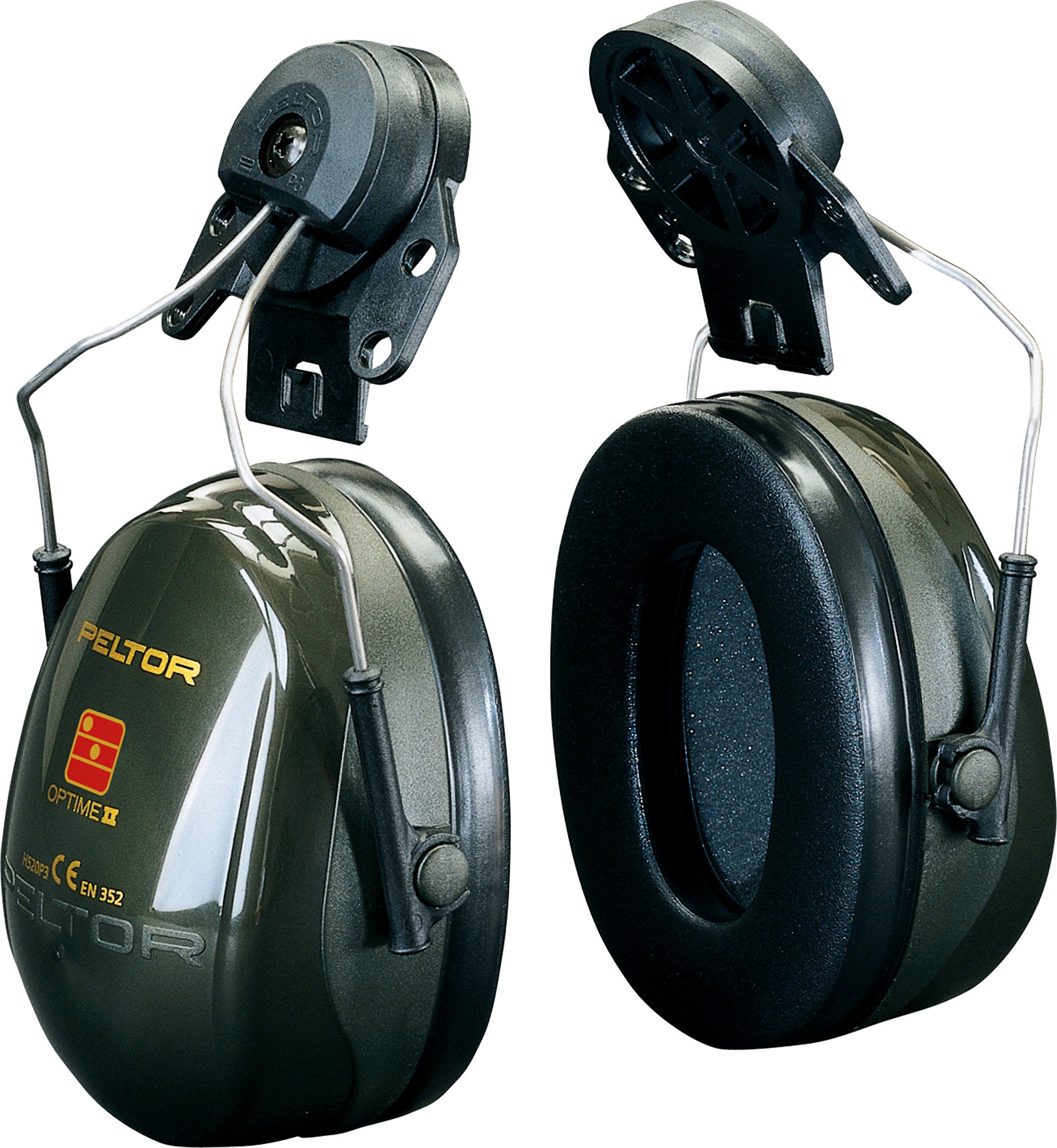 3M PELTOR Optime II Earmuffs, 30 dB, Green, Helmet Mounted, H520P3K-410-GQ