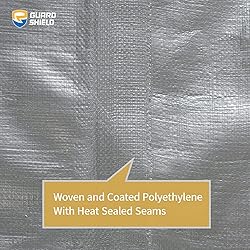 GUARD SHIELD Heavy Duty Tarp 8x10 Feet Silver/Black