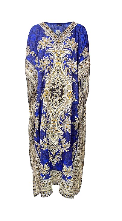 RubinaKapoor RK Essentials | Tribal Ethnic Print Lange Kaftan | Übergröße