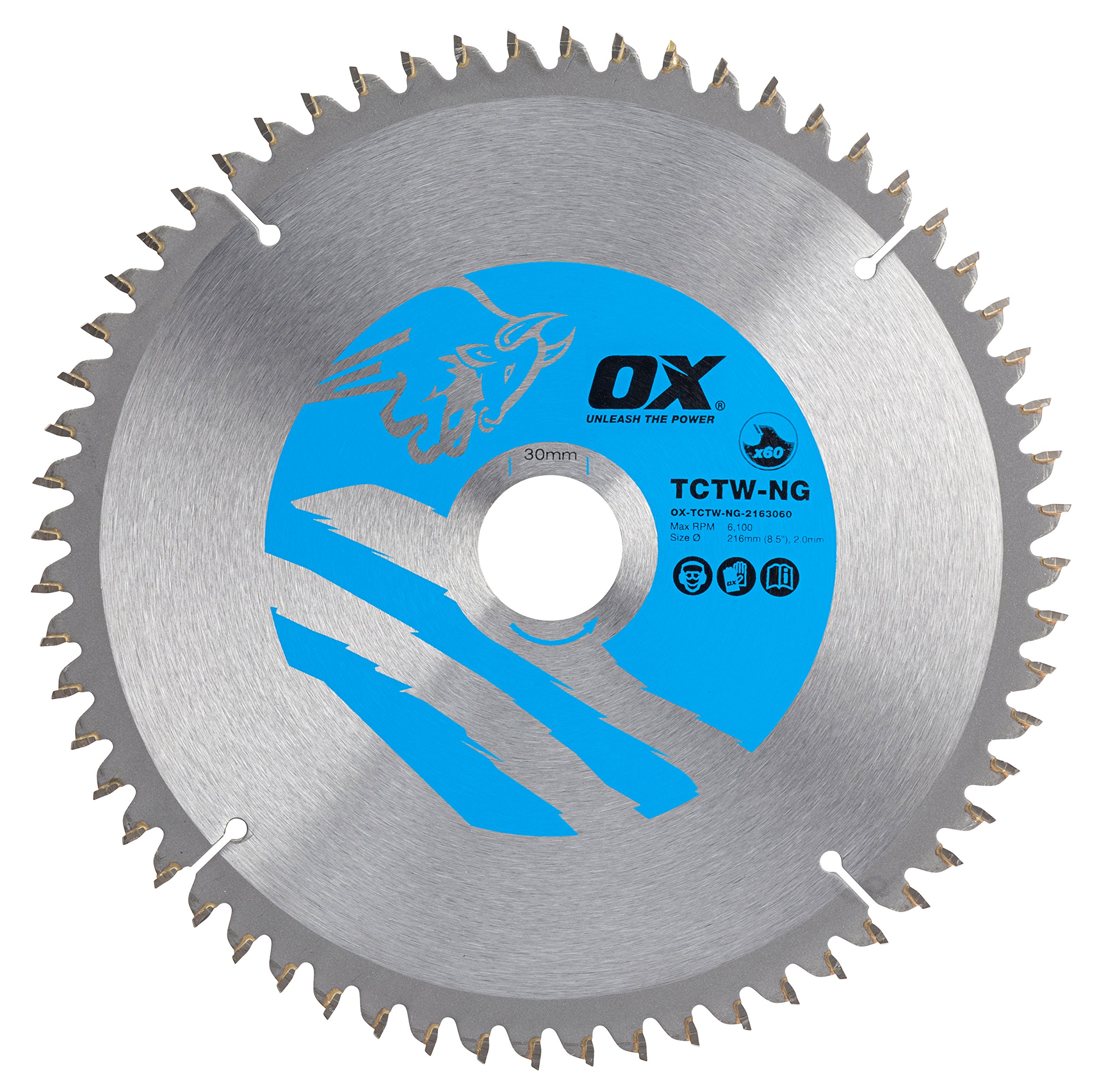 OX Wood Cutting Negative Rake Circular Saw Blade 216/30mm, 60 Teeth ATB