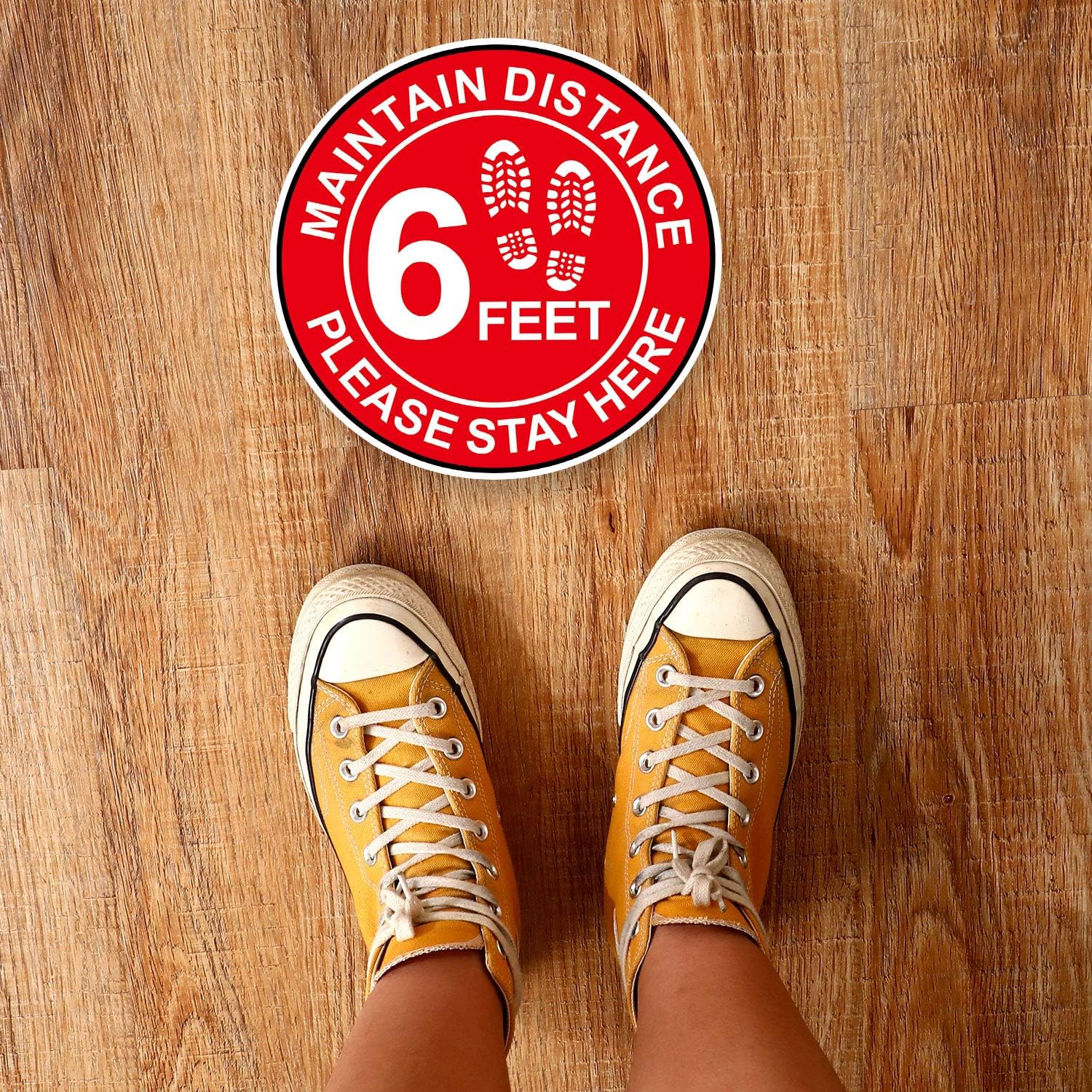 25 Packs 6 Feet Social Distancing Floor Decal Stickers, Safety Floor ...