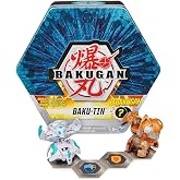 Bakugan Baku-Tin Premium Collector&rsquo;s Storage Tin with 2 Mystery Figures | Hexagonal Tin with 2 Layers of Storage, Holds up to 6 Bakugan, 2 Decks &amp; 12 BakuCores, Pretend Play Gifts for Kids Ages 6+