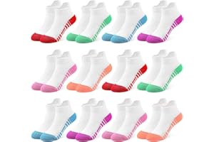 GENTABY 12 Pairs Kids Socks Boys Sock Athletic Ankle Low Cut Cotton Socks for Boys Girls Toddler 1-14 Years