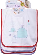 Dreambaby Terry Cloth Pull-Over Bibs 4 Pack Owl & Whale Design Baby Bibs view 2